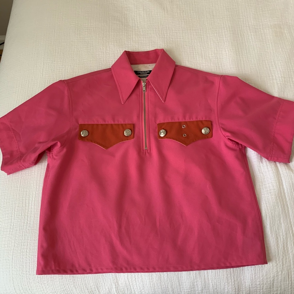 Calvin Klein 205w39nyc pink oversized zip top